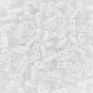 Miyuki quarter tila 5x1.2mm kralen - White opaque matted QTL-402F